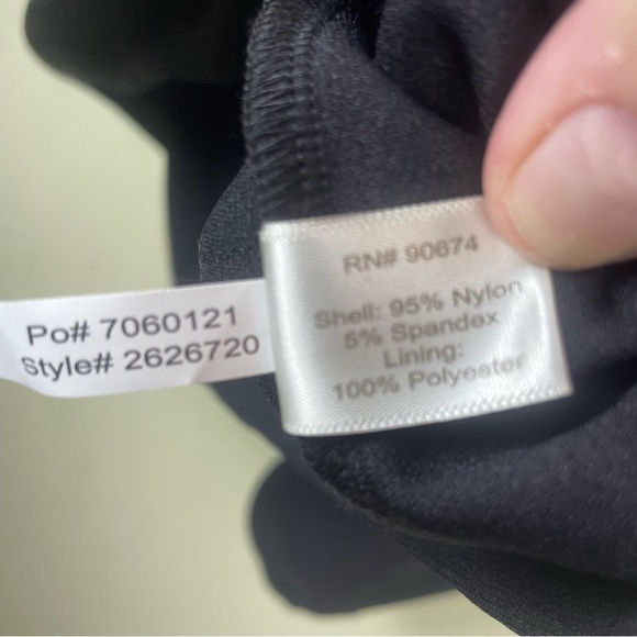 Boston Proper Black Sleeveless Swing Dress Pockets Key Hole Neckline Size Large - Picture 7 of 11